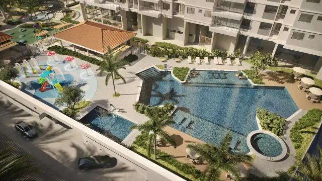 Perspectiva ilustrativa do Reserva Ocean View em Manguinhos