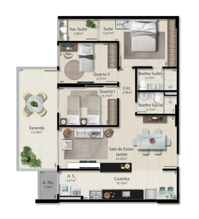 Planta Torre A · Tipo 05 do Jazz Residence