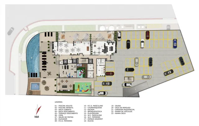 Planta Áreas comuns · Pilotis do Life Garden