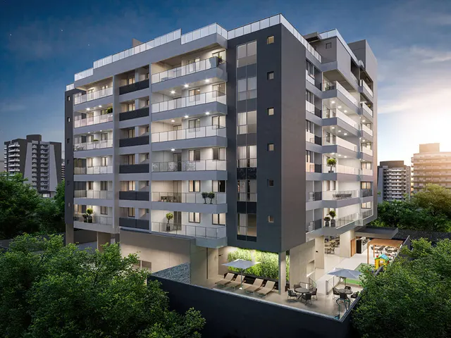 Perspectiva da fachada do Ocean Way Residence, Galwan, Vila Velha
