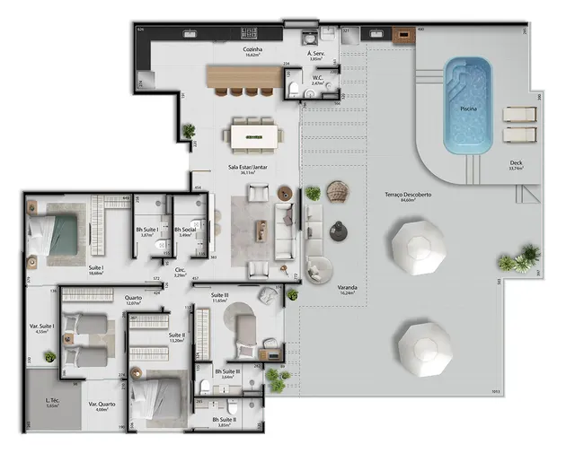 Planta Coberturas · Linear 02 do Ocean Way Residence