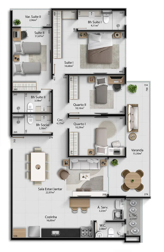 Planta Tipo · 01 do Ocean Way Residence