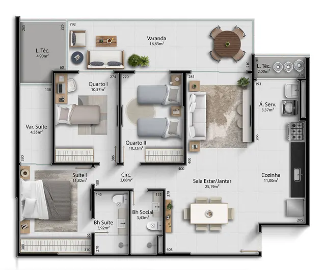 Planta Tipo · 03 do Ocean Way Residence