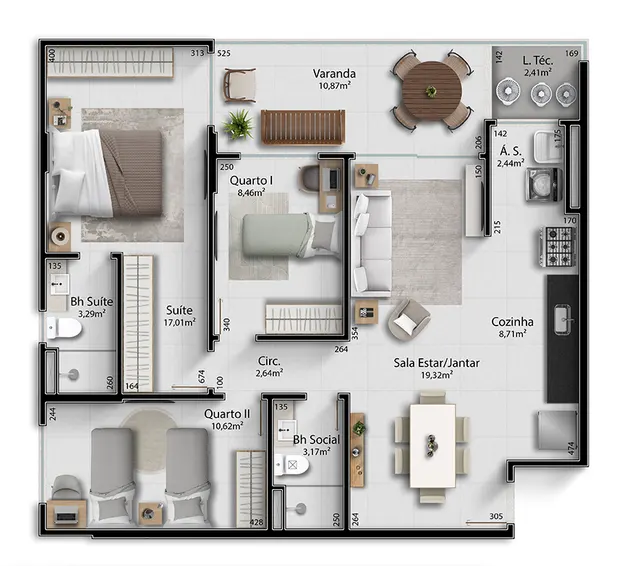 Planta Tipo · 05 do Ocean Way Residence