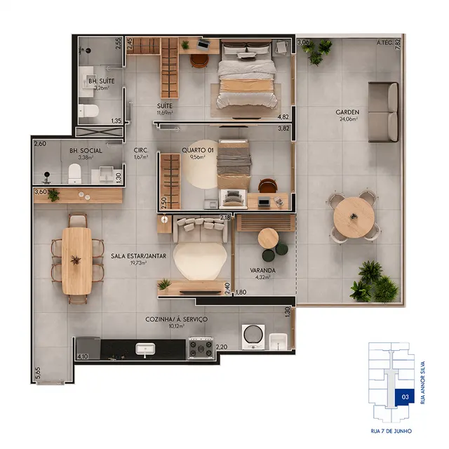 Planta Garden · 03 do U.Connect Residence