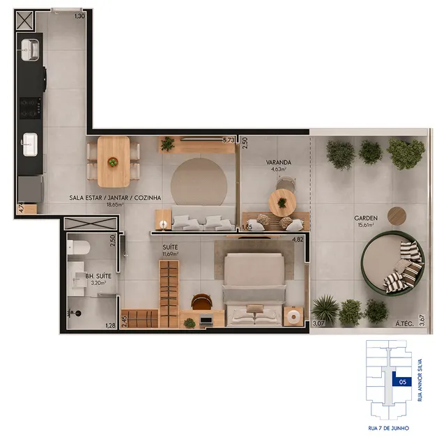 Planta Garden · 05 do U.Connect Residence