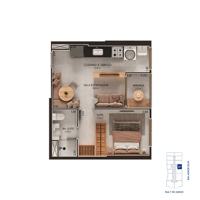 Planta Tipo · 07 do U.Connect Residence