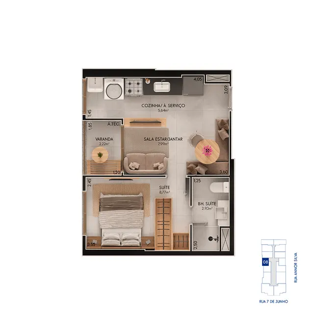 Planta Tipo · 08 do U.Connect Residence