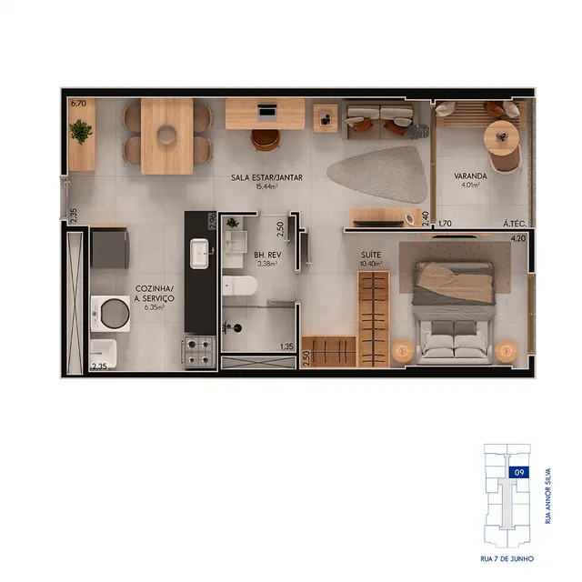 Planta Tipo · 09 do U.Connect Residence