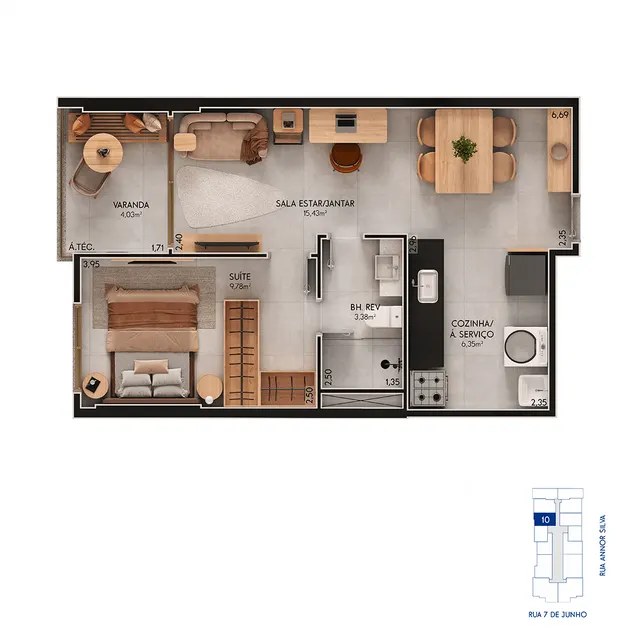 Planta Tipo · 10 do U.Connect Residence