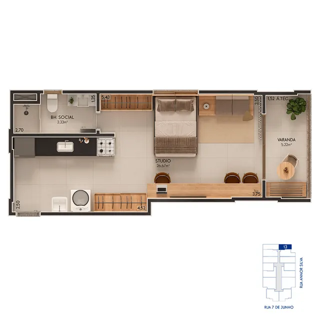 Planta Tipo · 13, versão 2 do U.Connect Residence